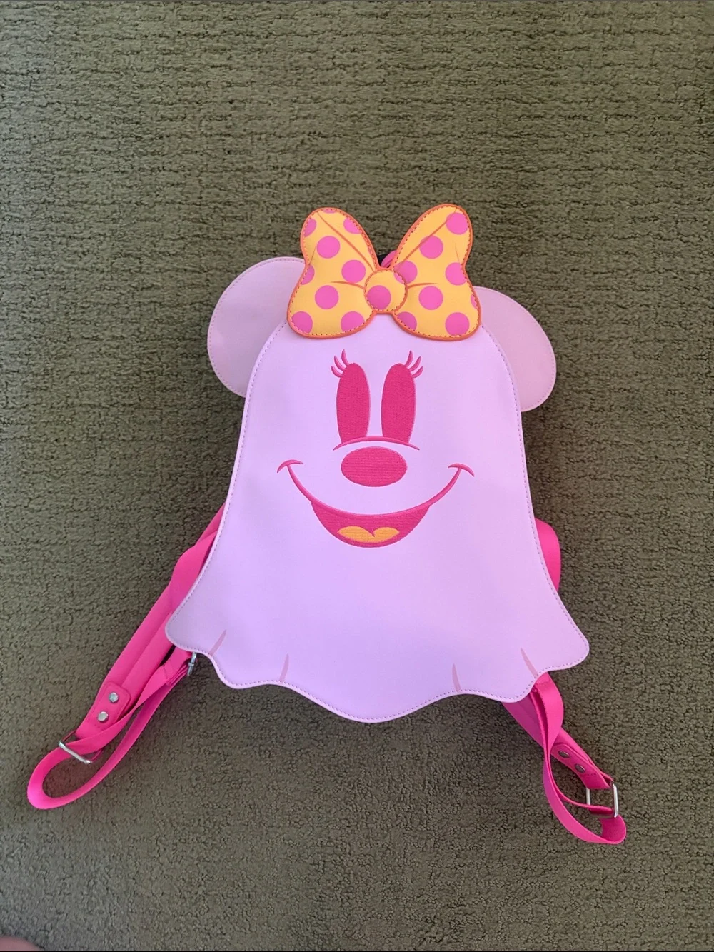 Loungefly Disney Minnie Mouse Pink Ghost Glow-In-The-Dark Mini Backpack NWT